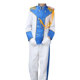 Custom-made performance flag-raising uniforms Personally designed blue and white military band uniforms Flag-raising uniforms store SKFRS004 Custom-made performance flag-raising uniforms Personally designed blue and white military band uniforms Flag-raising uniforms store SKFRS004